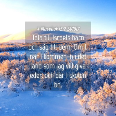 Picture 04 - 4 Mosebok 15:2 SV1917 - Tala till Israels barn och säg till dem: Om I, - Bible Verse Picture