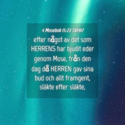 Picture 04 - 4 Mosebok 15:23 SV1917 - efter något av det som HERRENS har bjudit eder - Bible Verse Picture