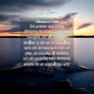 Picture 04 - 4 Mosebok 15:25 SV1917 - Och prästen skall bringa försoning för Israels - Bible Verse Picture