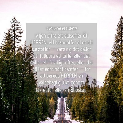 Picture 04 - 4 Mosebok 15:3 SV1917 - viljen offra ett eldsoffer åt HERREN, ett - Bible Verse Picture
