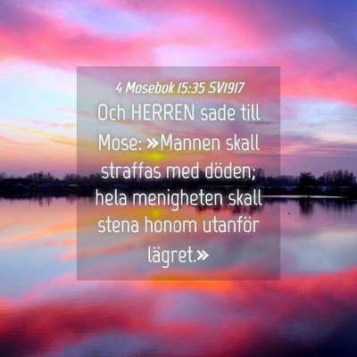 Picture 04 - 4 Mosebok 15:35 SV1917 - Och HERREN sade till Mose: »Mannen skall - Bible Verse Picture