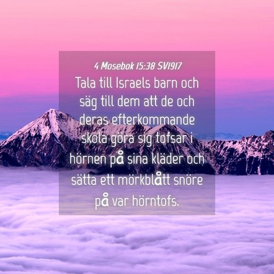 Picture 04 - 4 Mosebok 15:38 SV1917 - Tala till Israels barn och säg till dem att de - Bible Verse Picture