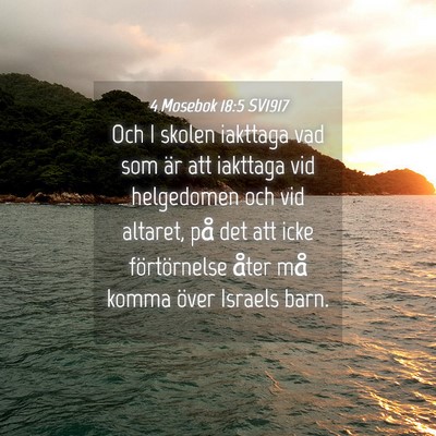 Picture 04 - 4 Mosebok 18:5 SV1917 - Och I skolen iakttaga vad som är att iakttaga - Bible Verse Picture