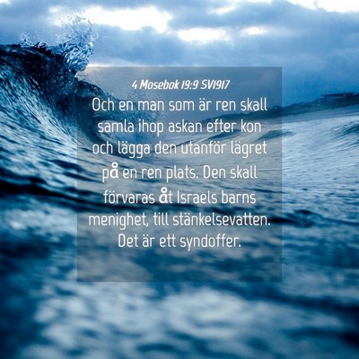 Picture 04 - 4 Mosebok 19:9 SV1917 - Och en man som är ren skall samla ihop askan - Bible Verse Picture