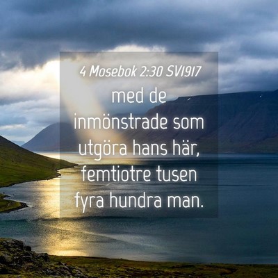 Picture 04 - 4 Mosebok 2:30 SV1917 - med de inmönstrade som utgöra hans här, - Bible Verse Picture