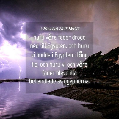 Picture 04 - 4 Mosebok 20:15 SV1917 - huru våra fäder drogo ned till Egypten, och - Bible Verse Picture