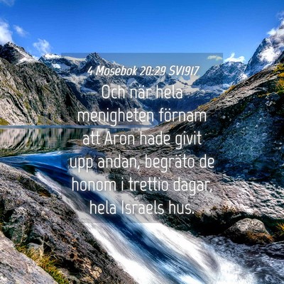 Picture 04 - 4 Mosebok 20:29 SV1917 - Och när hela menigheten förnam att Aron hade - Bible Verse Picture