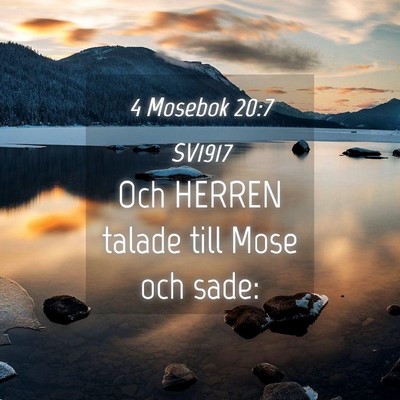 Picture 04 - 4 Mosebok 20:7 SV1917 - Och HERREN talade till Mose och - Bible Verse Picture
