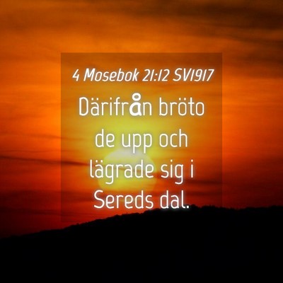 Picture 04 - 4 Mosebok 21:12 SV1917 - Därifrån bröto de upp och lägrade sig i - Bible Verse Picture