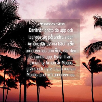 Picture 04 - 4 Mosebok 21:13 SV1917 - Därifrån bröto de upp och lägrade sig på - Bible Verse Picture