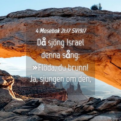 Picture 04 - 4 Mosebok 21:17 SV1917 - Då sjöng Israel denna sång: »Flöda, du - Bible Verse Picture
