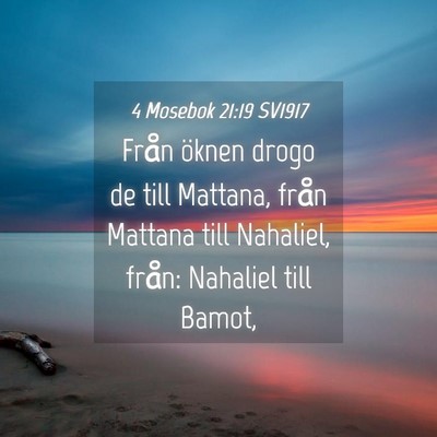 Picture 04 - 4 Mosebok 21:19 SV1917 - Från öknen drogo de till Mattana, från Mattana - Bible Verse Picture