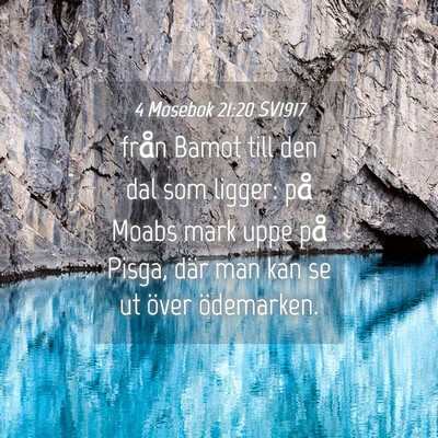 Picture 04 - 4 Mosebok 21:20 SV1917 - från Bamot till den dal som ligger: på Moabs - Bible Verse Picture