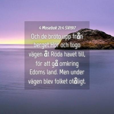 Picture 04 - 4 Mosebok 21:4 SV1917 - Och de bröto upp från berget Hor och togo - Bible Verse Picture