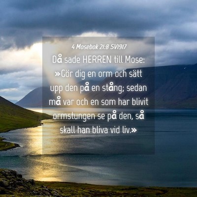 Picture 04 - 4 Mosebok 21:8 SV1917 - Då sade HERREN till Mose: »Gör dig en orm och - Bible Verse Picture