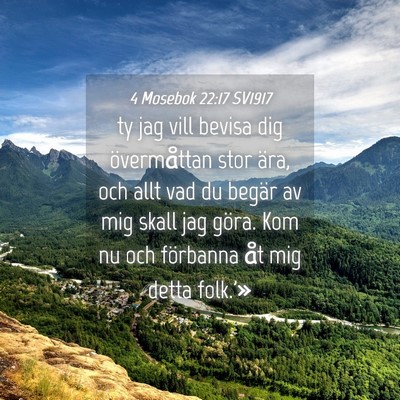 Picture 04 - 4 Mosebok 22:17 SV1917 - ty jag vill bevisa dig övermåttan stor ära, - Bible Verse Picture