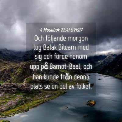 Picture 04 - 4 Mosebok 22:41 SV1917 - Och följande morgon tog Balak Bileam med sig och - Bible Verse Picture