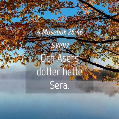 Picture 04 - 4 Mosebok 26:46 SV1917 - Och Asers dotter hette - Bible Verse Picture