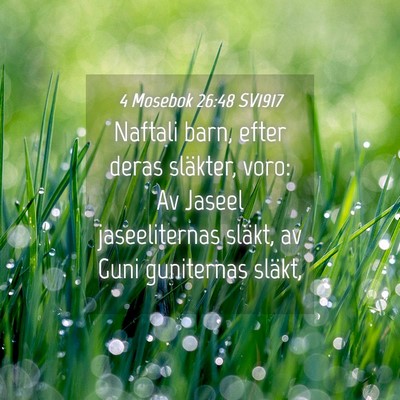 Picture 04 - 4 Mosebok 26:48 SV1917 - Naftali barn, efter deras släkter, voro: Av - Bible Verse Picture