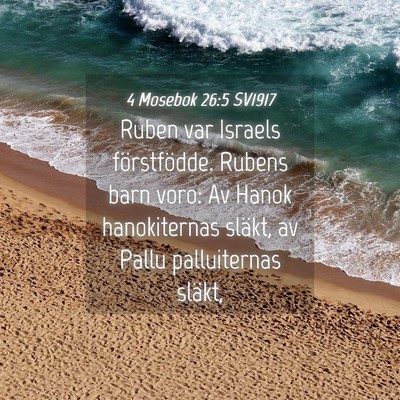 Picture 04 - 4 Mosebok 26:5 SV1917 - Ruben var Israels förstfödde. Rubens barn voro: - Bible Verse Picture