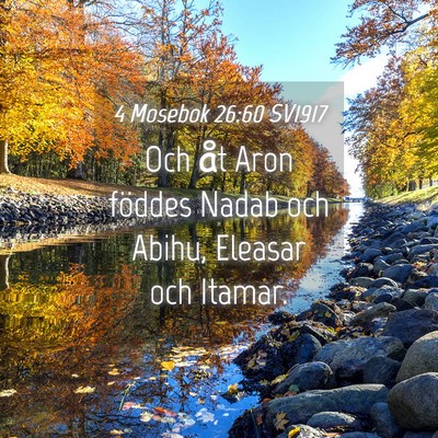 Picture 04 - 4 Mosebok 26:60 SV1917 - Och åt Aron föddes Nadab och Abihu, Eleasar och - Bible Verse Picture