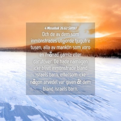 Picture 04 - 4 Mosebok 26:62 SV1917 - Och de av dem som inmönstrades utgjorde tjugutre - Bible Verse Picture