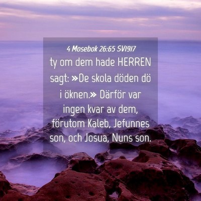 Picture 04 - 4 Mosebok 26:65 SV1917 - ty om dem hade HERREN sagt: »De skola döden dö - Bible Verse Picture