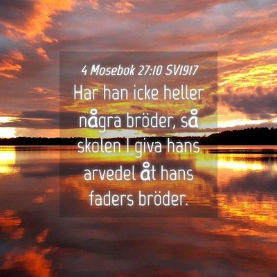 Picture 04 - 4 Mosebok 27:10 SV1917 - Har han icke heller några bröder, så skolen I - Bible Verse Picture