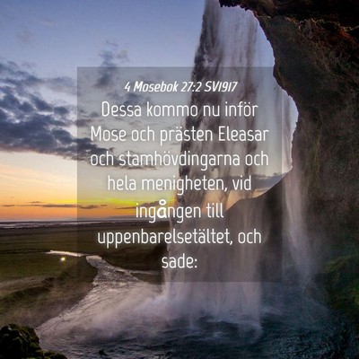 Picture 04 - 4 Mosebok 27:2 SV1917 - Dessa kommo nu inför Mose och prästen Eleasar - Bible Verse Picture