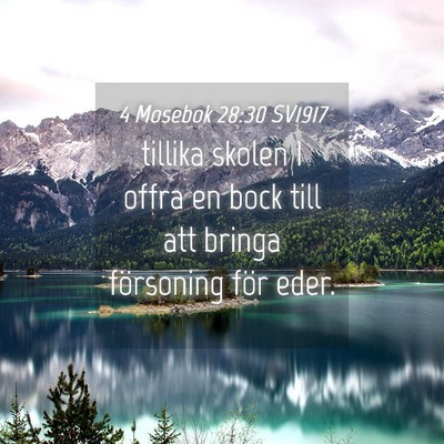 Picture 04 - 4 Mosebok 28:30 SV1917 - tillika skolen I offra en bock till att bringa - Bible Verse Picture