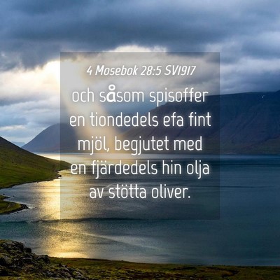 Picture 04 - 4 Mosebok 28:5 SV1917 - och såsom spisoffer en tiondedels efa fint - Bible Verse Picture