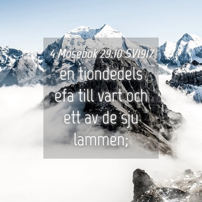 Picture 04 - 4 Mosebok 29:10 SV1917 - en tiondedels efa till vart och ett av de sju - Bible Verse Picture