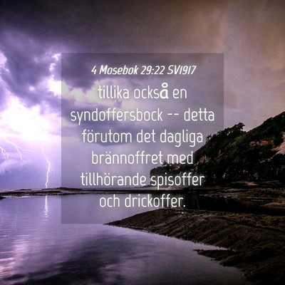 Picture 04 - 4 Mosebok 29:22 SV1917 - tillika också en syndoffersbock -- detta - Bible Verse Picture