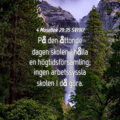 Picture 04 - 4 Mosebok 29:35 SV1917 - På den åttonde dagen skolen I hålla en - Bible Verse Picture