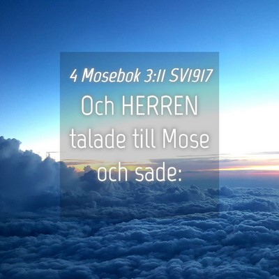 Picture 04 - 4 Mosebok 3:11 SV1917 - Och HERREN talade till Mose och - Bible Verse Picture