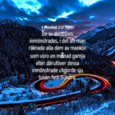 Picture 04 - 4 Mosebok 3:22 SV1917 - De av dem som inmönstrades, i det att man - Bible Verse Picture