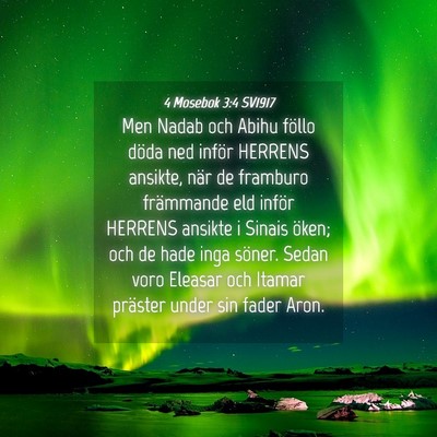 Picture 04 - 4 Mosebok 3:4 SV1917 - Men Nadab och Abihu föllo döda ned inför - Bible Verse Picture