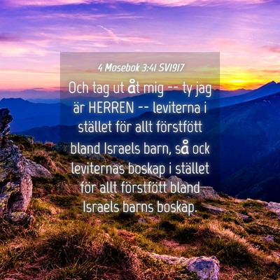 Picture 04 - 4 Mosebok 3:41 SV1917 - Och tag ut åt mig -- ty jag är HERREN -- - Bible Verse Picture