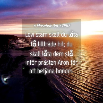 Picture 04 - 4 Mosebok 3:6 SV1917 - Levi stam skall du låta få tillträde hit; du - Bible Verse Picture