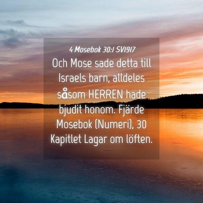 Picture 04 - 4 Mosebok 30:1 SV1917 - Och Mose sade detta till Israels barn, alldeles - Bible Verse Picture