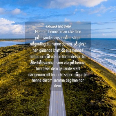 Picture 04 - 4 Mosebok 30:15 SV1917 - Men om hennes man icke före påföljande dags - Bible Verse Picture