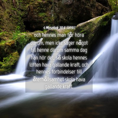Picture 04 - 4 Mosebok 30:8 SV1917 - och hennes man får höra därom, men icke säger - Bible Verse Picture