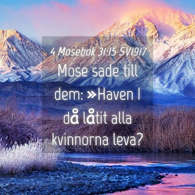 Picture 04 - 4 Mosebok 31:15 SV1917 - Mose sade till dem: »Haven I då låtit alla - Bible Verse Picture