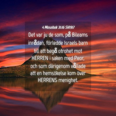 Picture 04 - 4 Mosebok 31:16 SV1917 - Det var ju de som, på Bileams inrådan, - Bible Verse Picture