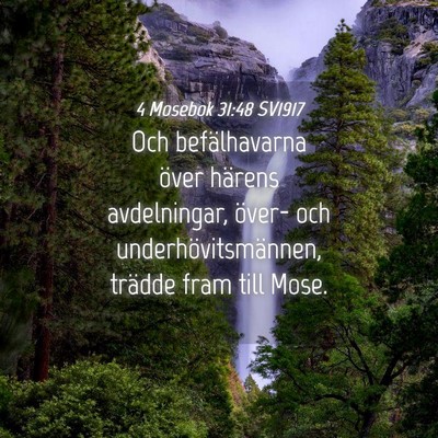 Picture 04 - 4 Mosebok 31:48 SV1917 - Och befälhavarna över härens avdelningar, - Bible Verse Picture