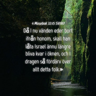 Picture 04 - 4 Mosebok 32:15 SV1917 - Då I nu vänden eder bort ifrån honom, skall - Bible Verse Picture
