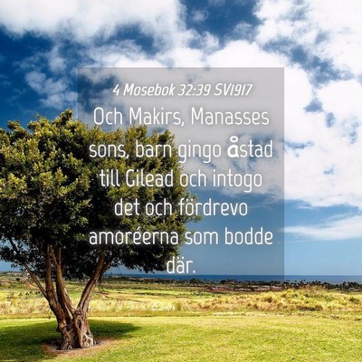 Picture 04 - 4 Mosebok 32:39 SV1917 - Och Makirs, Manasses sons, barn gingo åstad till - Bible Verse Picture