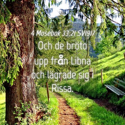Picture 04 - 4 Mosebok 33:21 SV1917 - Och de bröto upp från Libna och lägrade sig i - Bible Verse Picture