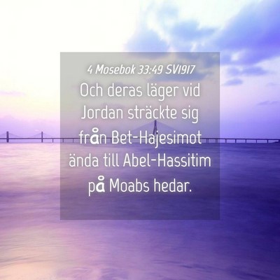 Picture 04 - 4 Mosebok 33:49 SV1917 - Och deras läger vid Jordan sträckte sig från - Bible Verse Picture