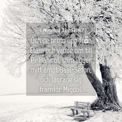 Picture 04 - 4 Mosebok 33:7 SV1917 - Och de bröto upp från Etam och vände om till - Bible Verse Picture